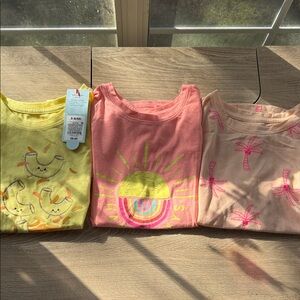 Cat & Jack Yellow T-Shirt with Cheerful Design